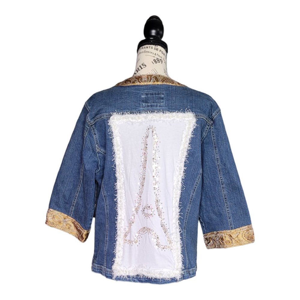Eiffel Tower Denim Jacket Refashioned